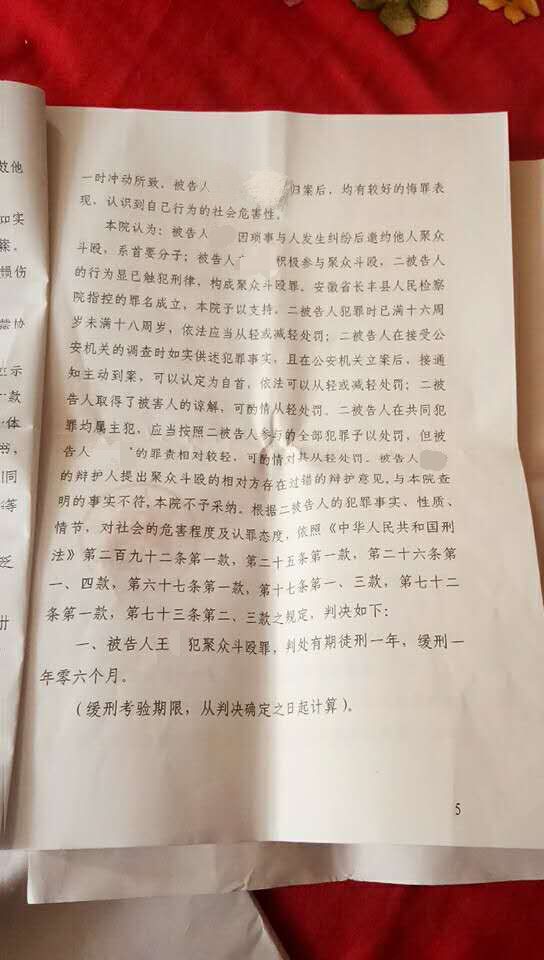 对其作出了有期徒刑一年,缓刑一年零六个月的判决,王某表示服从判决